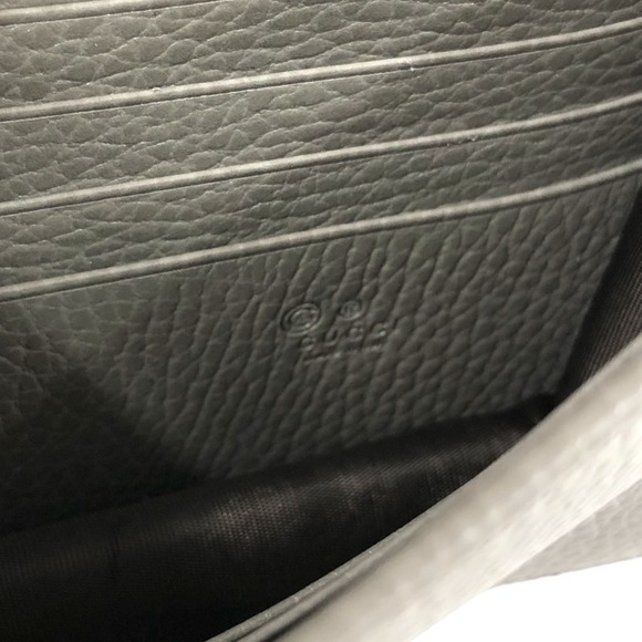 Gucci Interlocking G Chain Wallet Leather Shoulder Bag Gray - Picture 6 of 6